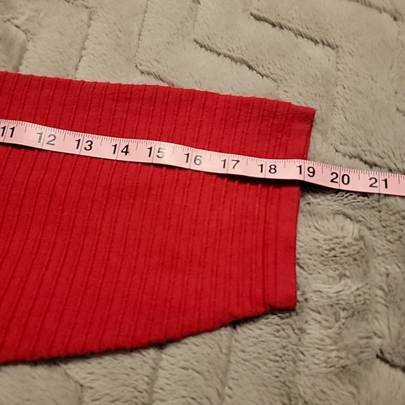 Calvin Klein Womens Plus Size 2X Sweater 3/4 Sleeves Woven Back Detail Red Ltwgt - Picture 8 of 10